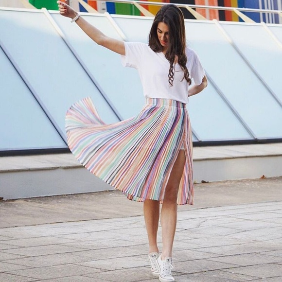 multi coloured skirt zara